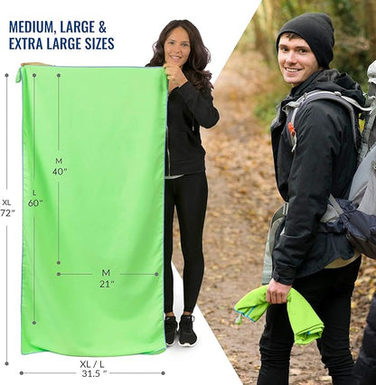 VENTURE 4TH Quick Dry Travel Towel - Fast Drying Ultra Soft Microfiber Towels - Essential for Camping, Backpacking, Yoga, Swimming, Gym, Sports and Beach - 3 Compact Sizes
