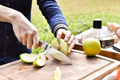 4.5" Folding Utility Knife 440A Stainless Steel Blade Natural Olive Handle Pocket Foldable Fruit knife peeling knife for Outdoor Camping Activities
