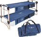 Disc-O-Bed Large Outdoor Convertible 2 Person Bench and Double Camping Cot Portable Bed Bunk System for Adults, Navy