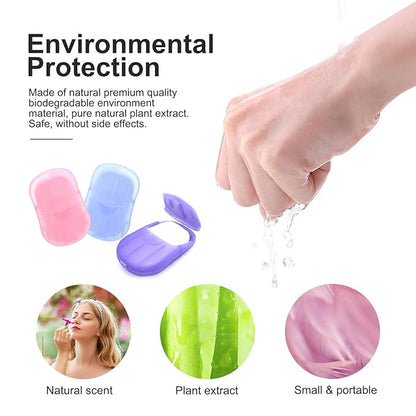 30 Boxes Portable Disposable Soap Sheets, Mini Portable Hand Washing Travel Hiking Washing Hand Bath Toiletry Paper Soap Sheets Bathing Soap