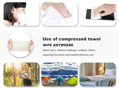 200pcs Compressed Face Towel Coin Size, Hand Towels Portable Compact Disposable Cotton Wipes Tissues Handy for Outdoor Hiking Camping Traveling, Home Wipes