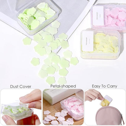 300pcs Portable Hand Washing Soap Sheets, Scented Mini Soap Sheets, Disposable Soluble Soap for Outdoor Travel, Camping, Hiking (Yellow)