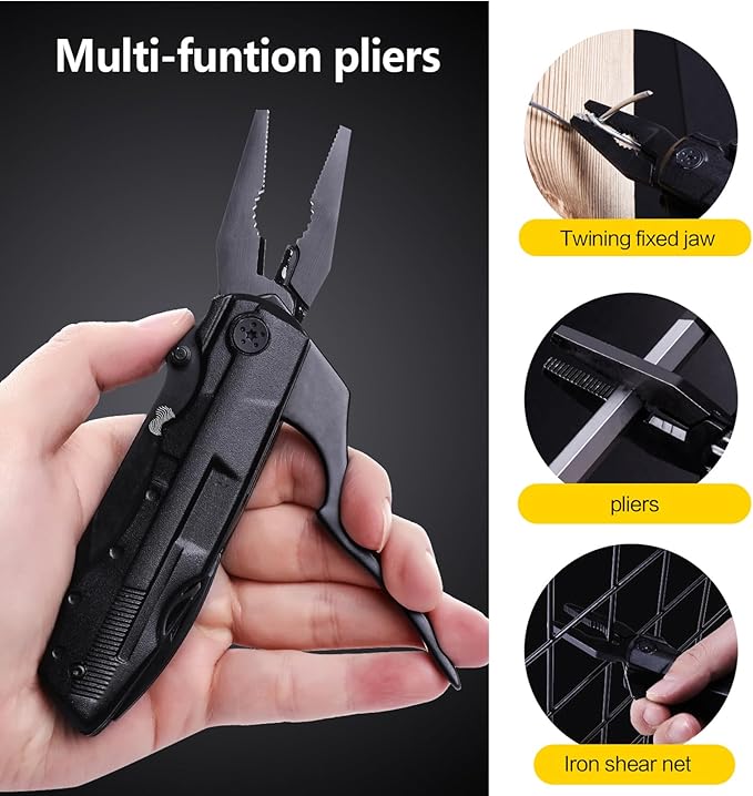 14 in 1 Multitool Pocket Knife Set for Men, Tactical Multi Tool Plier with Nylon Sheath for Outdoor, Camping, Survival, Dad, Boyfriend, Husband Gifts