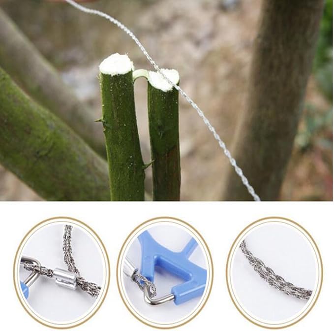 5 Pairs Survival Saw Wire Saws Universal Saw Camping Saw, Commando Wire Saw Bulk,Ideal for Survival Kits