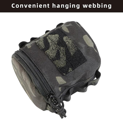 Tactical Toilet Paper Holder Waterproof and Wear-Resistant，Toilet Paper Holder for Outdoor Use, Camping,picnics (Black cp)