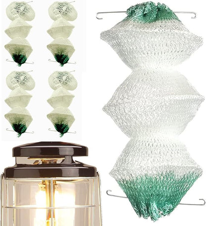 4 Pack Lantern Mantles for Gas Lamp, 3-Layer Type Accordion Shape with 2 Install Clip