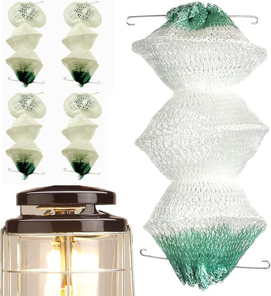 4 Pack Lantern Mantles for Gas Lamp, 3-Layer Type Accordion Shape with 2 Install Clip