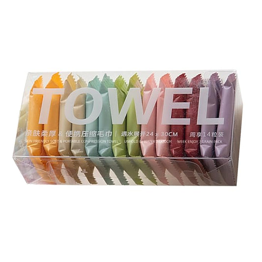 14pcs Compressed Face Towel Tablets, Hand Wipes Extra Large and Thick Portable Compact Disposable Cotton Travel Towel Tissues Handy for Outdoor Hiking Camping Traveling, Home Wipes