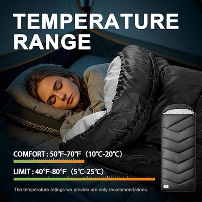 Sleeping Bags for Adults Cold Weather,Portable, Waterproof,Lightweight Sleeping Bag for Tall Girls Boys with Compression Sack for Warm Camping, Hiking, Outdoor & Indoor