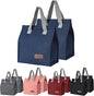 2pcs Blue Lunch Bag Insulated, Lunch Box Bag, Reusable Lunch Tote Bag, Lunch Box Container Bag Insulated for Women, Men, Work, Office, Travel