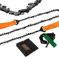 36’’-45Two-sidedTeeth Pocket Chain Saw & FREE Fire Starter,3X Faster with Cutting Blade ON Every Link,Best Compact Folding Hand Saw Tool for Survival Gear,Camping,Hunting