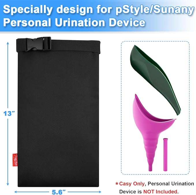 Carrying Case for pStyle Sunany Female Urination Device, Portable Pee Funnel Storage Pouch, Waterproof Reusable Discreet Carrying Bag, Adjustable Urinal Protective Travel Case for Travel and Outdoor