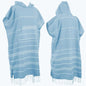 1pcs Large Turkish Cotton Poncho Towel Surf Poncho Changing Towel Robe with Hood and Front Pocket Absorbent Wearable Towel Hooded Beach Towel for Adult Man Women Beach Pool (Emerald Blue, Medium)