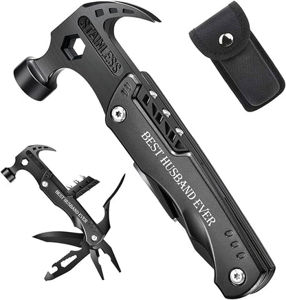 VEITORLD Gifts for Husband Him from Wife, Unique Anniversary Birthday Gift Ideas for Men Him Boyfriend, All in One Survival Tools Hammer Multitool, Cool Gadgets Camping Hunting Hiking Present