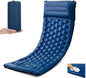 Sleeping Pad for Camping, Ultralight 4.7" Extra-Thick Inflatable Camping mat with Pillow Built-in Foot Pump, Compact Lightweight Air Mattress for Camping Backpacking Hiking Car Travel Tent, Navy Blue