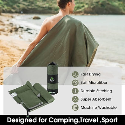 4Monster Camping Towels 3 Size at 1 Pack,Quick Dry Microfiber Towel,Beach Travel Towel Ultra Compact,Soft Gym Towel for Hiking Yoga Travel Sports Backpacking Trip and Pool