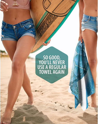 VENTURE 4TH Microfiber Beach Towel: Quick-Dry, Compact, Sand-Free, Absorbent, Sandproof and Lightweight - Perfect for Camping, Beach, and Roadtrips (Turquoise Cockatoo Design | 35x78 inches)