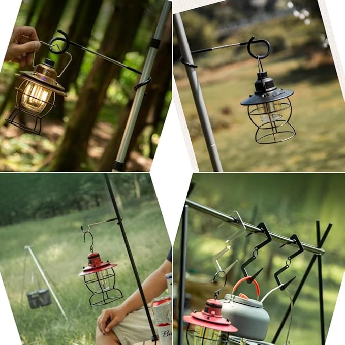 6 Pack Camping Lantern Hook Hangers,Tent Light Lamp Hanging Hooks,Outdoor Lamp Hangers for Camping, Fishing, Hunting