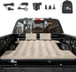 JOYTUTUS Truck Bed Air Mattress for 6.0-6.3Ft, Compact Regular Truck Beds,Anti-Leakage, with Air Pump&2 Pillows, Inflatable Pickup Mattress,Compatible with Tacoma&Ranger&Frontier,Camel&Black