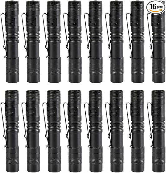 16 PCS LED Pen Light, Pocket Flashlight with Clip for Nurses, Portable Mini Flashlight Handheld Pen Light for Emergency, Overhaul, Outdoor Camping