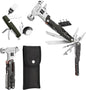 18-in-1 Adjustable Wrench Multitool Hammer, with 7-in-1 Camping Utensils Flatware Set, All-in-One Survival Camping Multi Tool, Hiking, and Everyday Use(Black)