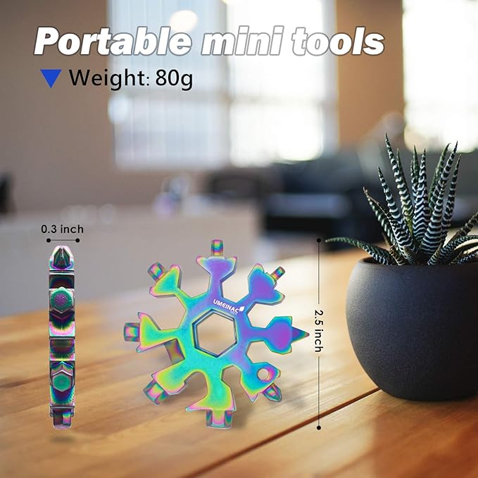 19 in 1 Snowflake Multitool Keychain Multi Tool, Snowflake Multi-Tool Key Chain Multitool Snowflake Wrench Screwdriver Tools Gadgets Gifts For Men