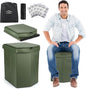 Portable Toilet for Adults, XL Portable Toilet for Camping, 16.5'' Camping Toilet with Lid, Camp Toilet with Handbag, Travel Potty for Camping, Hiking, RoadTrip, Car, Tent (green)