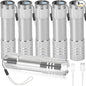 6 Pack LED Aluminum Small Mini USB C Rechargeable Flashlights, Handheld Small Flashlight Bulk for Kids, Portable Camping Bright High Lumens Flashlight Christmas Gifts (Silver)