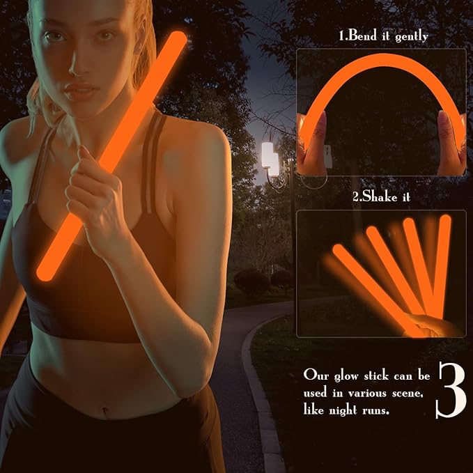 16 Inch Industry Grade Glow Sticks Bulk 5 PCS Bright Jumbo Light Sticks Glow in The Dark Emergency Huge Glow Sticks for Camping,Hiking,Hurricane, Earthquake, Survival Kit Accessories