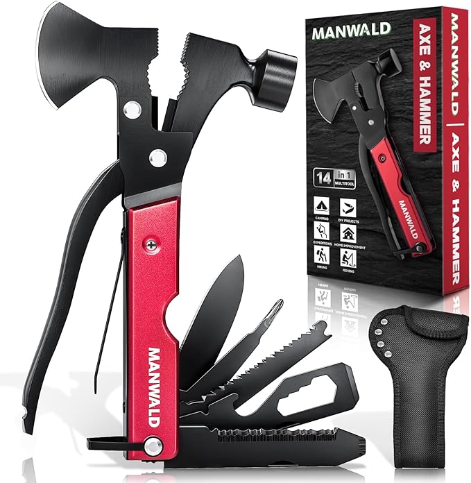 15 in 1 Multitool Axe Hatchet, Gifts for Men, Camping Accessories Survival Gear, Multi Tool Gifts for Camping Hiking Survival, Cool Gadgets Christmas Gifts for Men, Dad, Husband