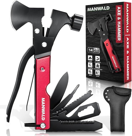 15 in 1 Multitool Axe Hatchet, Gifts for Men, Camping Accessories Survival Gear, Multi Tool Gifts for Camping Hiking Survival, Cool Gadgets Christmas Gifts for Men, Dad, Husband