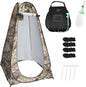 Camping Shower Tent,Pop Up Privacy Tent with Solar Shower Bag,Waterproof Pop Up Shower Tent for Portable Outdoor Toilet Shower Changing Room Sun Shelter Camping (Black/Camouflag/Green)
