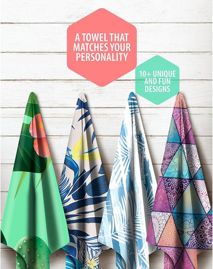 VENTURE 4TH Microfiber Beach Towel: Quick-Dry, Compact, Sand-Free, Absorbent, Sandproof and Lightweight - Perfect for Camping, Beach, and Roadtrips (Tropical Scent Design | 35x78 inches)