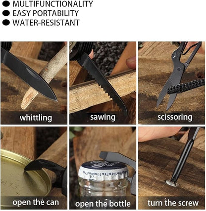 15-in-1 Stainless Steel Multitool Pocket Knife with climbing hook
