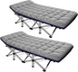 ABORON 2 Pack Folding Camping Cot W/Mat for Adults, Heavy Duty Outdoor Bed with Carry Bag,1200 D Layer Oxford Travel Camp Cots