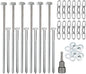 6pcs 3/8 x 8 and 6pcs 3/8 x 12 Heavy Duty Camping Ground Anchors, Non-Rust Tent Stakes Screw in Kit for Securing Animals, Trampoline, Carports, Canopies, Sheds, Swing Sets for High Winds