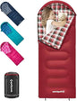 KingCamp 45°F Kids Sleeping Bag, Lightweight Waterproof & Compact Flannel Sleeping Bags Cold Weather & Warm Youth Essentials Gear Accessories for Camping, Fits 10-12 Children up to 5'5" Tall