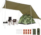 GEERTOP 17 × 10 ft Large Camping Tent Tarp Outdoor Waterproof Flame Retardant Hammock Rain Fly Backpacking Tent Tarp Shelter for Hiking Travel Picnic(Not Includes Poles)