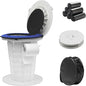 Upgraded Retractable Portable Toilet with Cushion,Adjustable Height Camp Toilet with Paper Holder,Lightweight Portable Potty for Camping,Car,Travel,Boat,Tent and Emergency Use