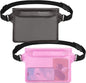 2-Pack Waterproof Pouch with Adjustable Waist Strap, Waterproof Dry Bag, Keeps Cell Phones and Valuables Safe and Dry, Perfect for Kayaking, Beach, Camping and Swimming (Black)