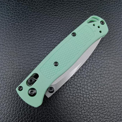 6.5In Thumb Mini Folding Pocket Knife, EDC Lightweight Manual Studs Open Stain Blade Plain Edge Fiberglass Handle With Belt Clip, Axis Lock,Gift for Man (Green)