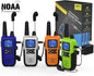4 Long Range Walkie Talkies Rechargeable for Adults - NOAA 2 Way Radios Walkie Talkies 4 Pack - Long Distance Walkie-Talkies with Earpiece and Mic Set Headset USB Charger Battery Weather Alert