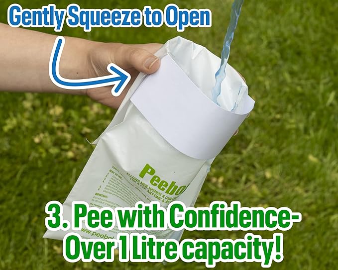 by SHEWEE – The Pocket-Sized Toilet – Rapidly Turns 1L of Urine into an Odourless & Solid Gel. Made in the UK, Disposable Urinal Bag for Everyone. Festival, Camping, Car & Travelling Essentials