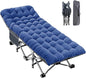 ABORON Oversized XXL Folding Camping Cot W/Mat for Adults, 78" L x 32" W x 18" H, Heavy Duty Outdoor Bed with Carry Bag,1200 D Layer Oxford Travel Camp Cots