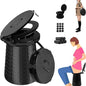 ALEVMOOM 19.7" XXL Portable Toilet for Camping 3-in-1 Travel Stool with Lid Adjustable Waterproof Foldable Collapsible 880Lbs Load Capacity for Traffic Jam/Fishing/Hunting/Hiking/Boating