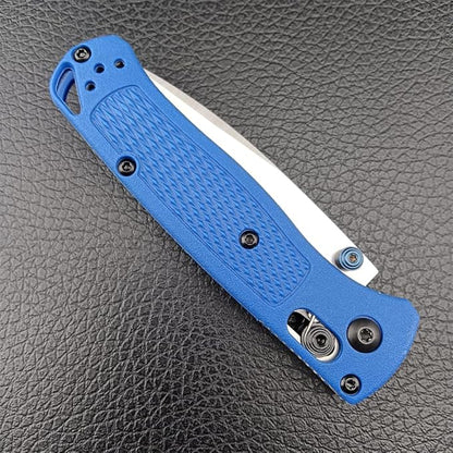 6.5In Thumb Mini Folding Pocket Knife, EDC Lightweight Manual Studs Open Stain Blade Plain Edge Fiberglass Handle With Belt Clip, Axis Lock,Gift for Man (Blue)