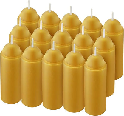 15 Pcs 15H Natural Beeswax Candles for Candle Lanterns, Emergency Candle for Outdoor Survival, Smokeless Long Lasting Candles for Emergency, Survival, Home Power Outages