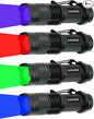 4 Colors Flashlights Including Red Green Blue Black Light Flashlight, 3 Mode Zoomable Led Hunting Torch, 4 Pack