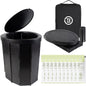 72HRS Portable Collapsible Toilet for Camping, 15.8" Extra Large Camping Toilets Portable Potty, Lightweight and Sturdy, Camp Toilet (With 12 Toilet Bags & 10 Toilet Powers)