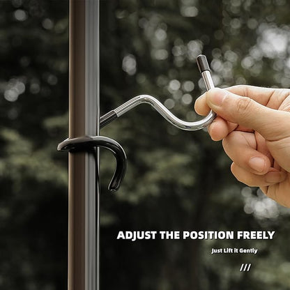 Camping Lantern Hook 3 Pcs Outdoor Tent Light Lamp Hanger Multi-Purpose Camping S Shape Lamp Hanger Versatile Light Pole Hooks Stainless Steel Non-Slip Water Bottle Cup Holder for Fishing Hunting